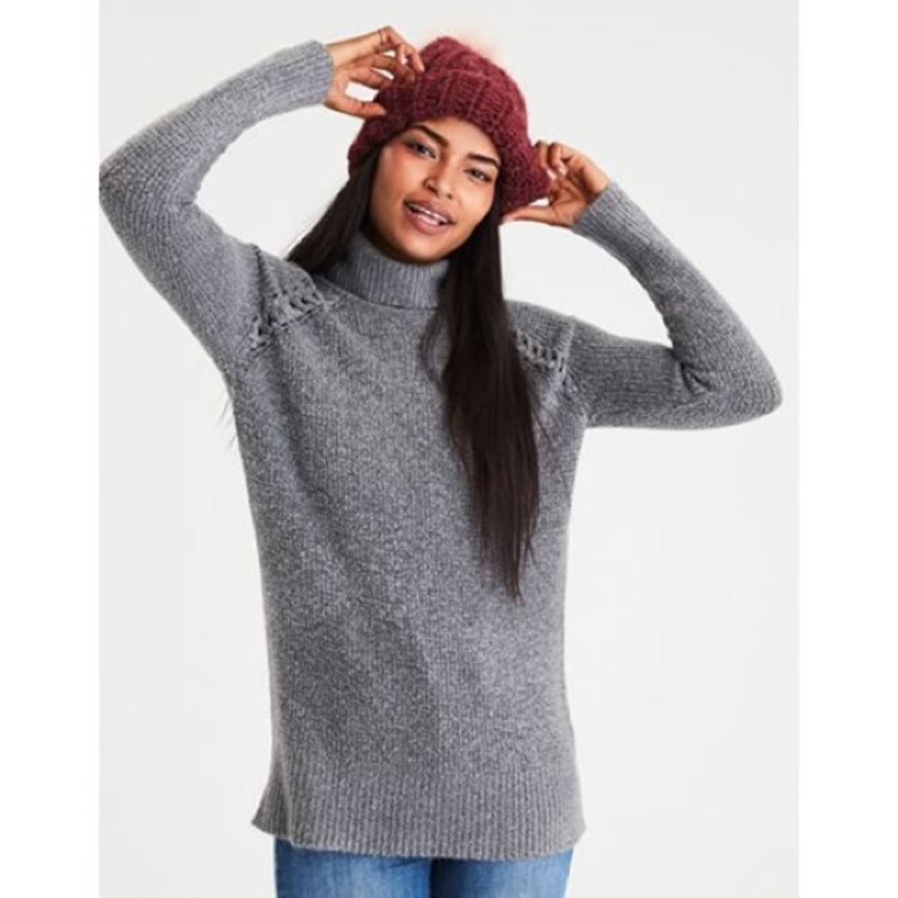 ⬇️ SALE! - AEO Turtleneck Sweater Tunic Gray XXL